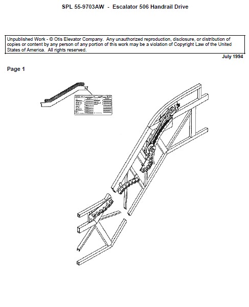 SPL 55-9703AW Escalator Handrail Drive 506