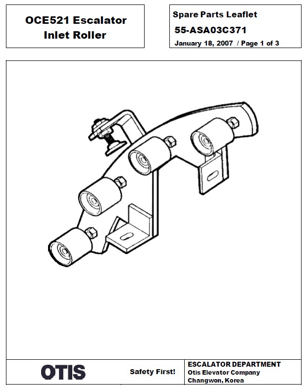 SPL 55-ASA03C371 OCE521 Escalator Inlet Roller