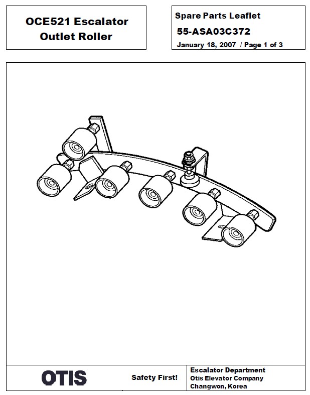 SPL 55-ASA03C372 OCE521 Escalator Outlet Roller