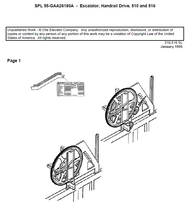 SPL 55-GAA26180A Escalator 516 / 510 Handrail Drive