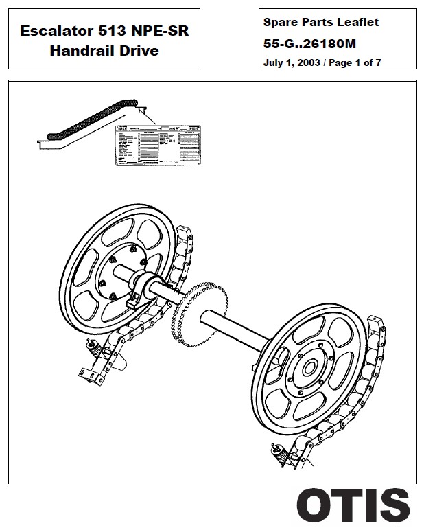 SPL 55-GAA26180M Escalator 513 NPE-SR Handrail Drive