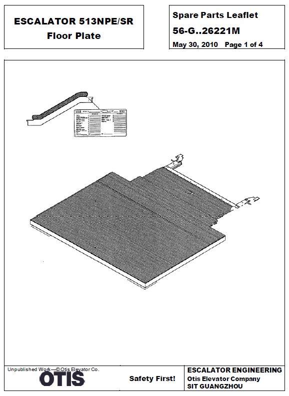 SPL 56-GAA26221M Escalator 513 NPE / SR Floor Plate