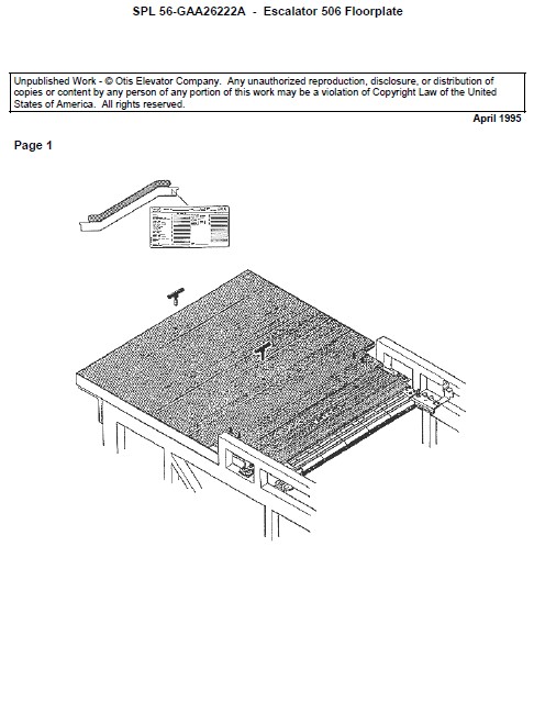 SPL 56-GAA26222A Escalator Floor Plate 506