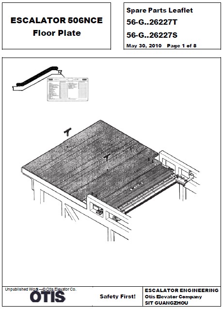 SPL 56-GAA26227S Escalator 506NCE Floor Plate