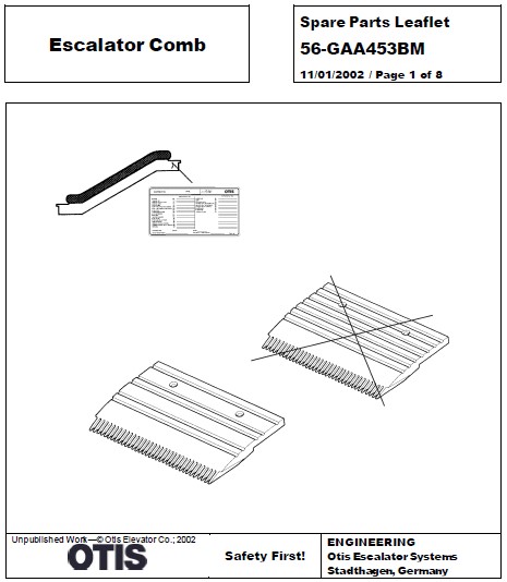 SPL 56-GAA453BM Escalator Comb