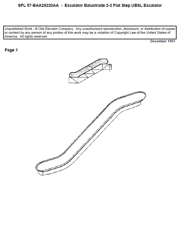 SPL 57-BAA26220AA Escalator Balustrade 2-3 Flat Step UBSL Escalator