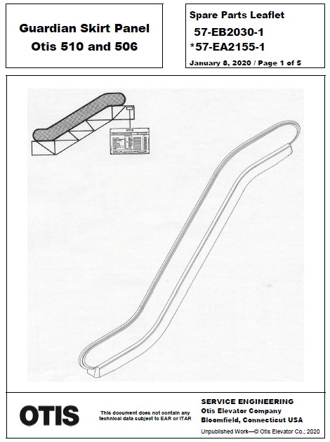 SPL 57-EA2155 Guardian Skirt Panel Otis 510 and 506