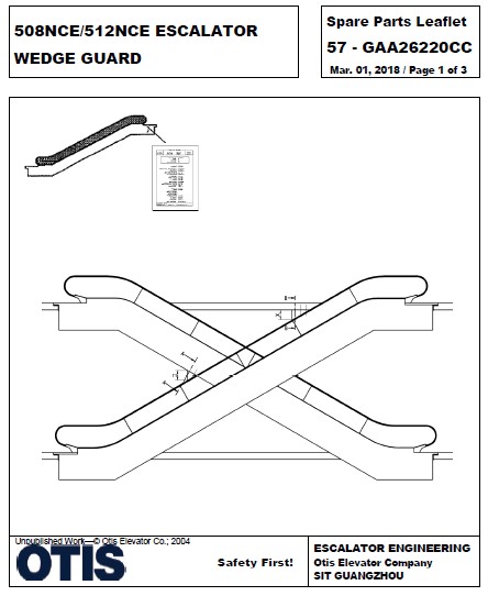 SPL 57-GAA26220CC 508NCE / 512NCE Escalator Wedge Guard