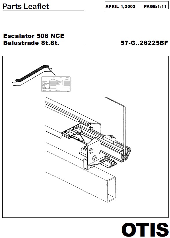 SPL 57-GAA26225BF Escalator 506NCE Balustrade St.