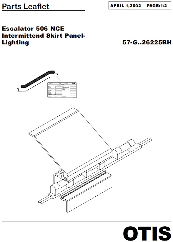 SPL 57-GAA26225BH Escalator 506 NCE; Intermittent Skirt Panel Lighting