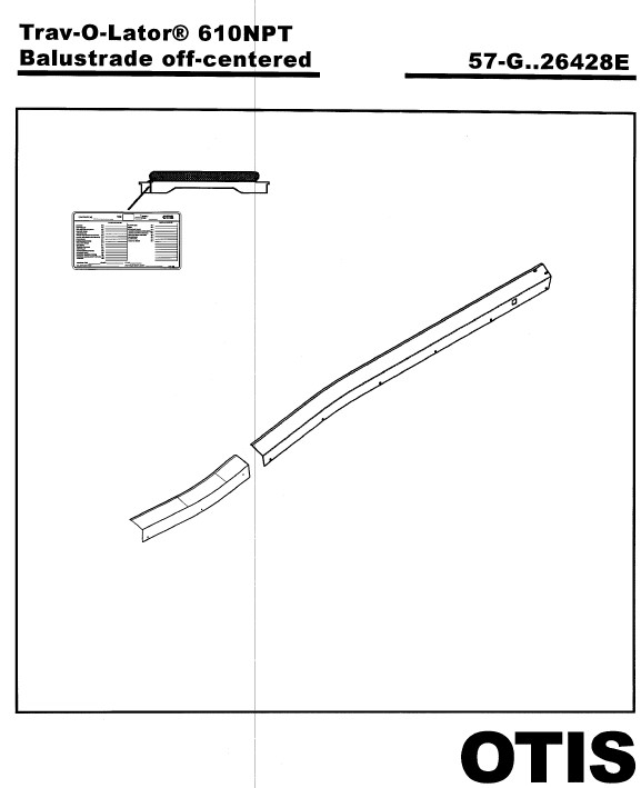 SPL 57-GAA26428E Trav-O-Lator 610 NPT Balustrade Off-Centered