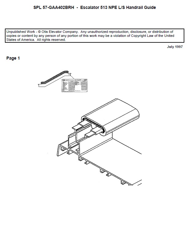 SPL 57-GAA402BRH Escalator 513 NPE L/S; Handrail Guide