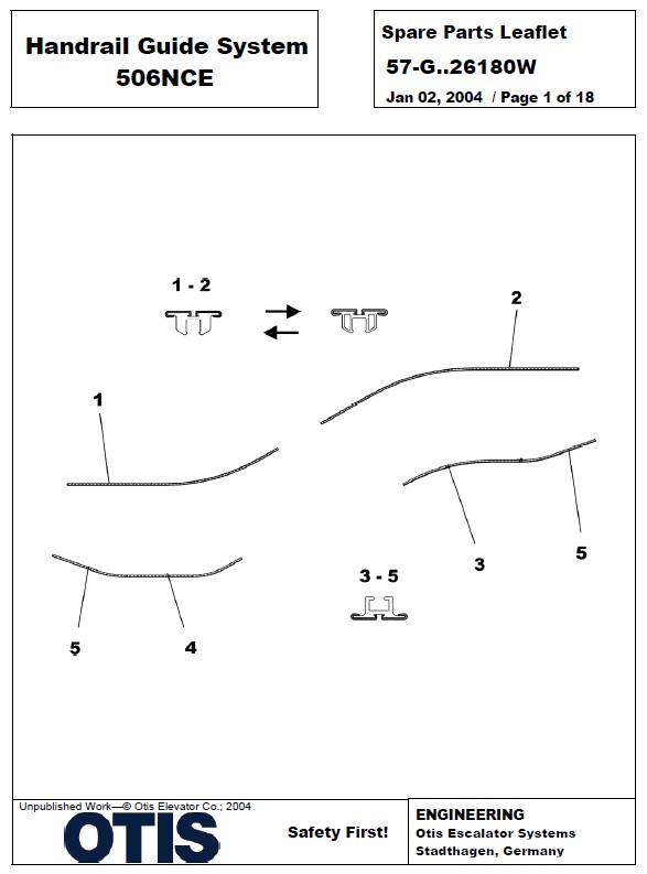 SPL 57-GBA26180W Handrail Guide System 506 NCE