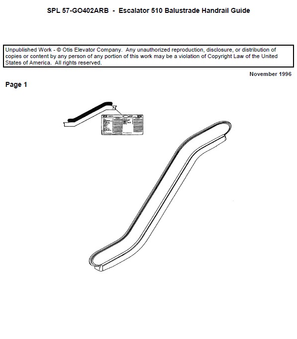 SPL 57-GO402ARB Escalator 510 Balustrade Handrail Guide