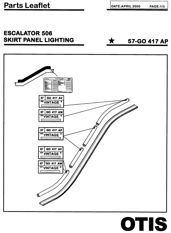 SPL 57-GO417AP Escalator Balustrade Lighting 506