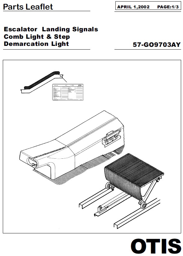 SPL 57-GO9703AY Escalator Landing Signals Comb Light & Step Demarcation Light