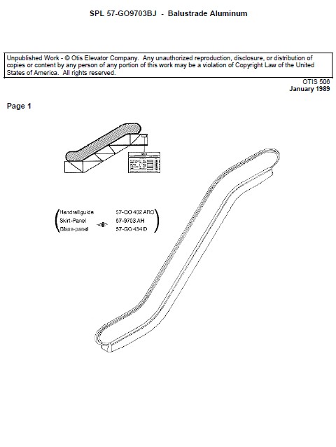 SPL 57-GO9703BJ Escalator Balustrade Aluminium 506