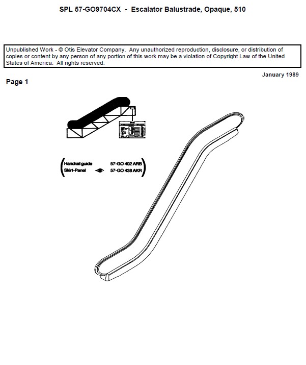 SPL 57-GO9704CX Escalator Balustrade Opaque 510