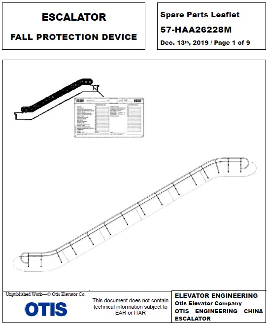 SPL 57-HAA26228M Escalator Fall Protection Device