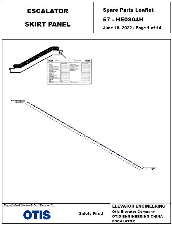 SPL 57-HE0804H Escalator Skirt Panel