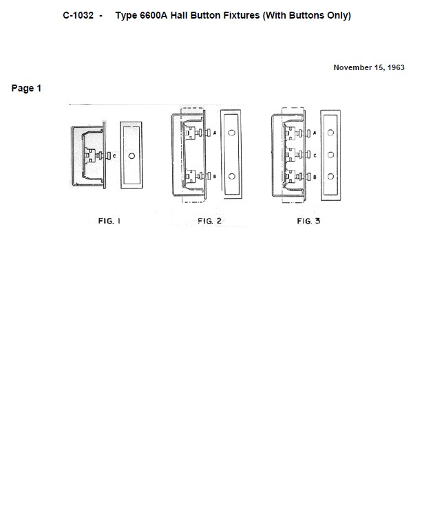 SPL C-1032 Type 6600A Hall Button Fixtures (With Buttons Only)