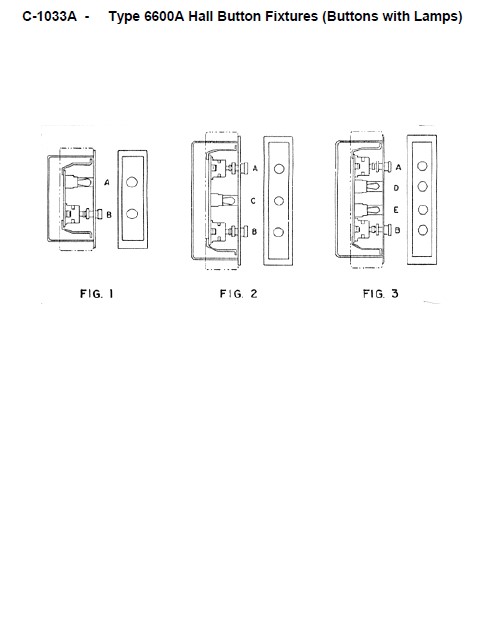 SPL C-1033A Type 6600A Hall Button Fixtures (Buttons with Lamps)