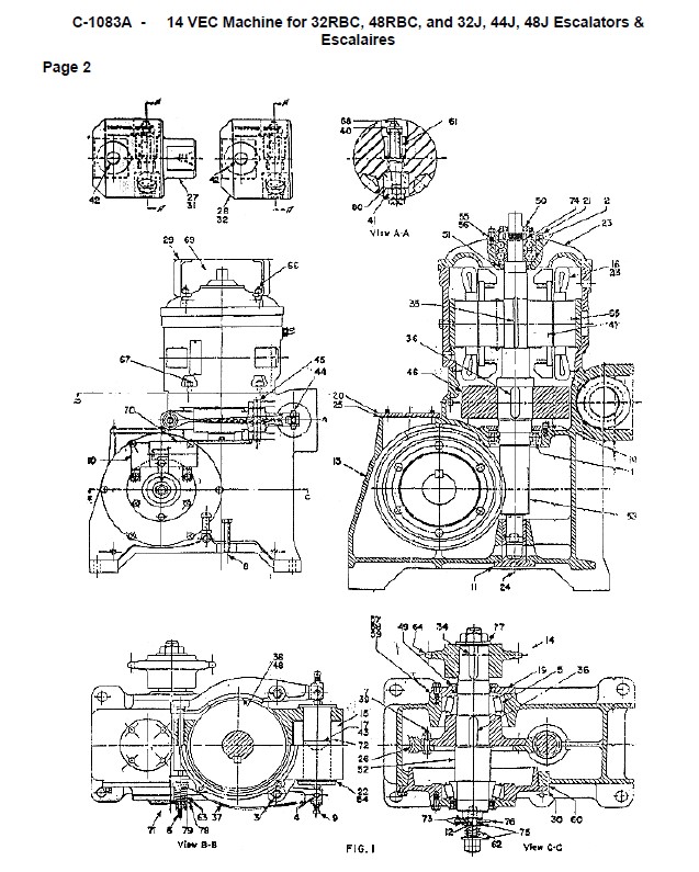 SPL C-1083A Machine, Escalator for 32RBC, 48RBC, 32J, 44J, 48J Escalators 14VEC